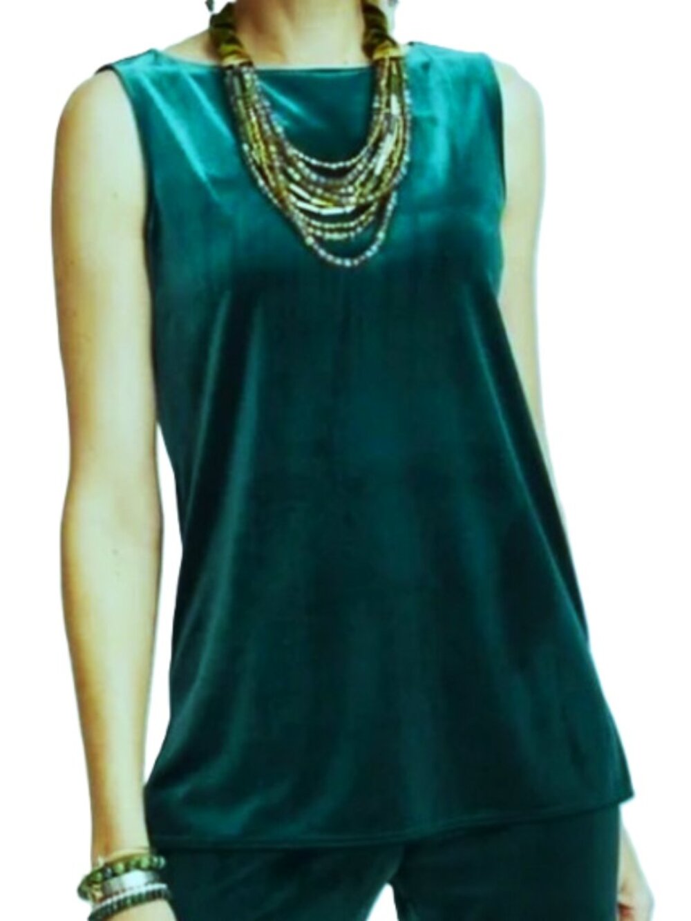 Chico's Velvet Boat Neck Tank Top size 2